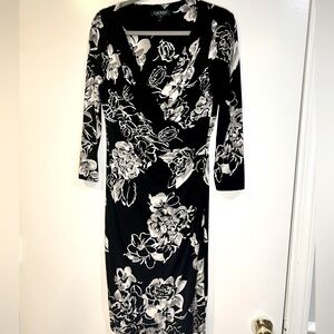 Ralph Lauren Faux Wrap Black and White Dress